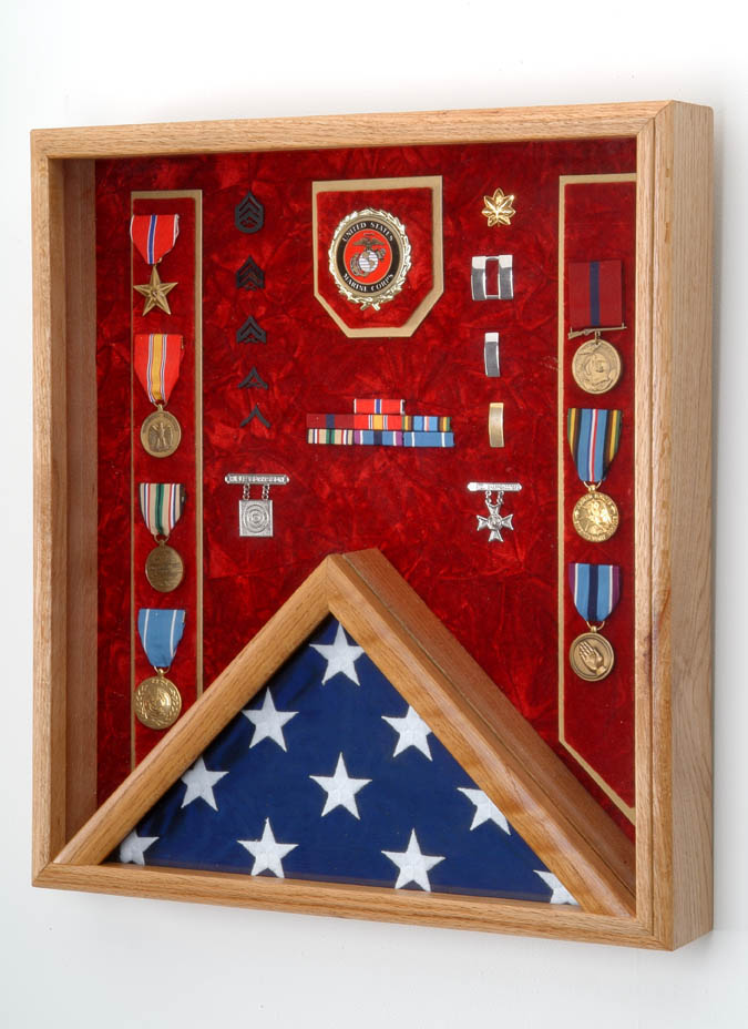 NOT for Burial Flag Glass F11 Solid Wood Shadow Box for 3' X 5' flag folded 