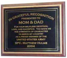mom and dad plaque