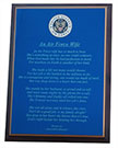air force wife plaque