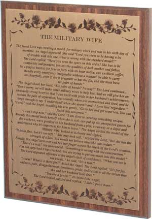 soldier wife plaque