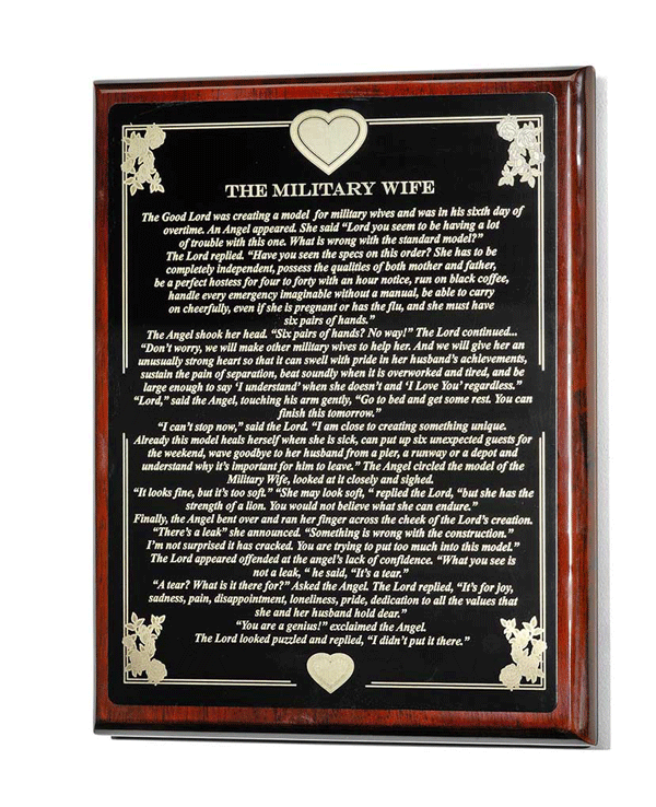 military wife plaque