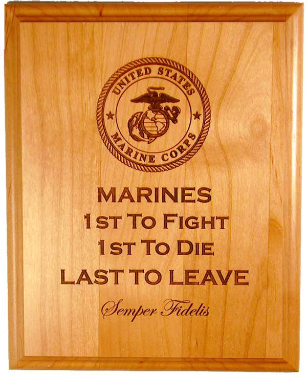 laser engraved military plaque